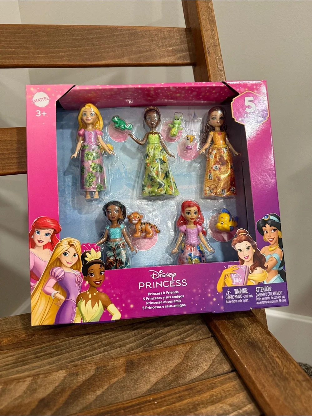 Disney Princess & Friends 10-Pc Doll Set NIB Sealed Mattel Ariel Belle Tiana